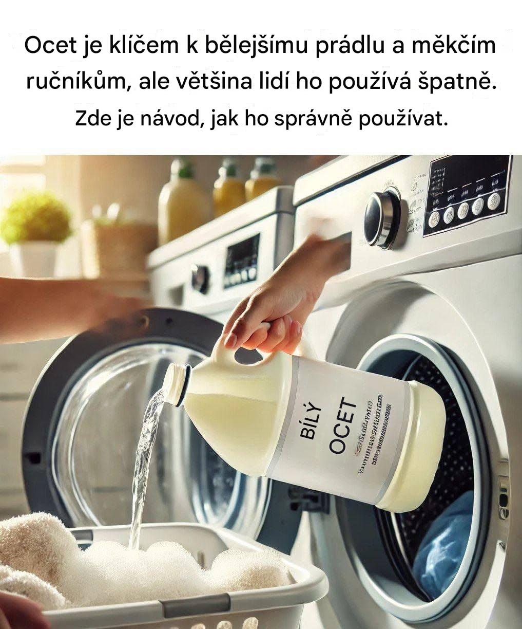 Ocet: Klíč k bělejšímu prádlu a měkčím ručníkům (ale většina lidí ho používá špatně). Zde je správný postup.