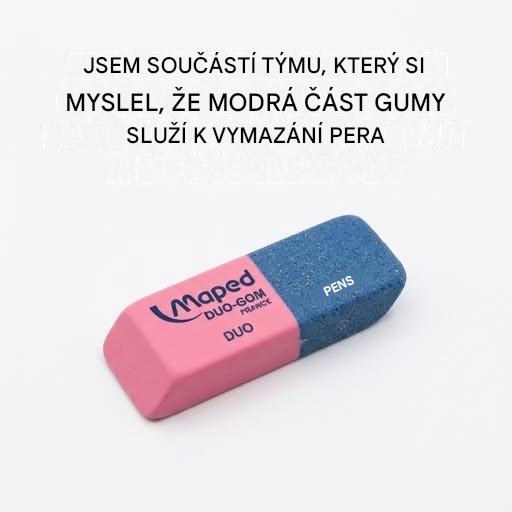 Tak k čemu přesně slouží ta modrá část gumy?